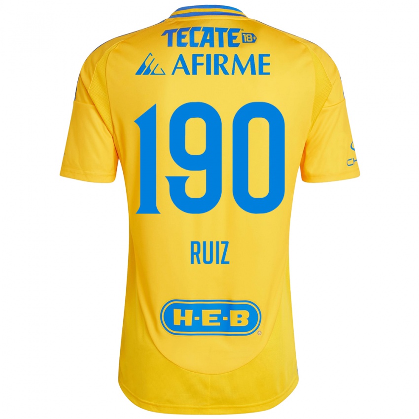 Criança Camisola Óscar Ruiz #190 Ouro Amarelo Principal 2024/25 Camisa Brasil