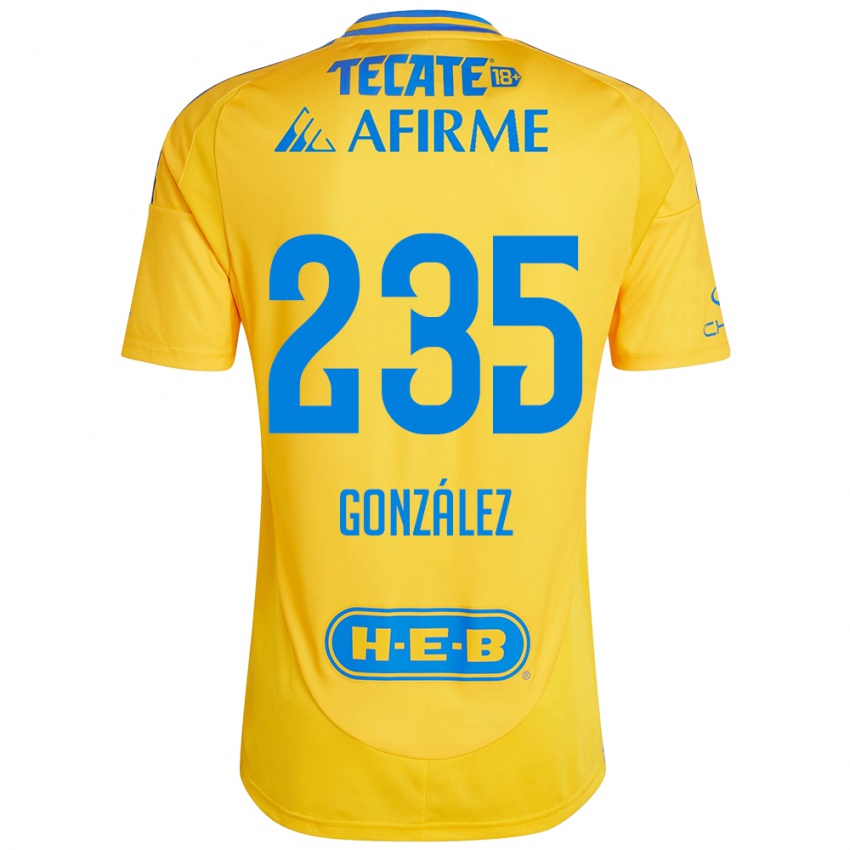 Criança Camisola Mauricio González #235 Ouro Amarelo Principal 2024/25 Camisa Brasil