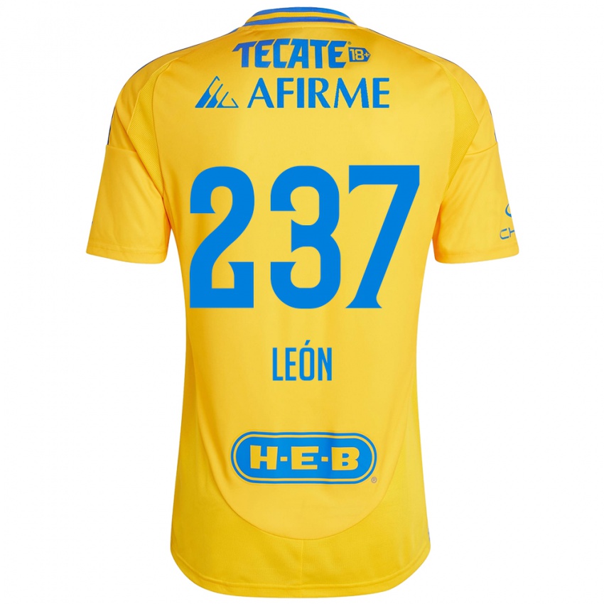 Criança Camisola Gabriel León #237 Ouro Amarelo Principal 2024/25 Camisa Brasil