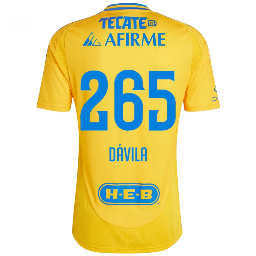 Criança Camisola Emiliano Dávila #265 Ouro Amarelo Principal 2024/25 Camisa Brasil