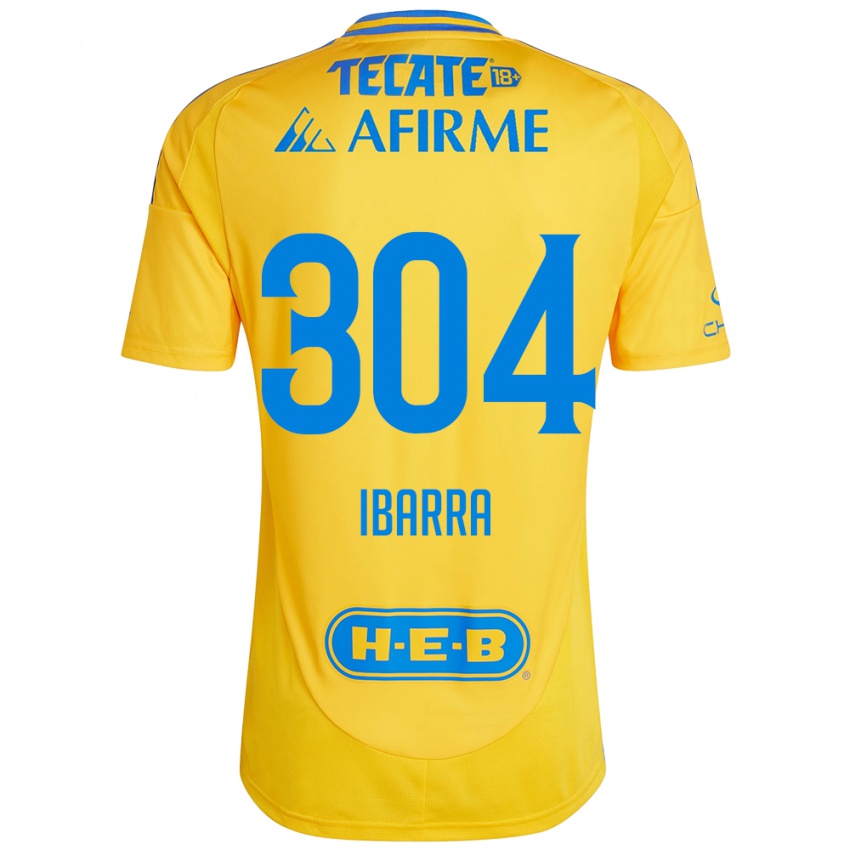 Criança Camisola Luis Ibarra #304 Ouro Amarelo Principal 2024/25 Camisa Brasil