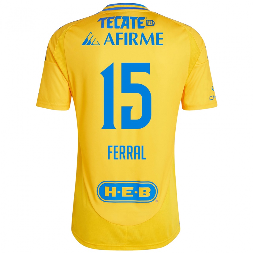 Criança Camisola Cristina Ferral #15 Ouro Amarelo Principal 2024/25 Camisa Brasil