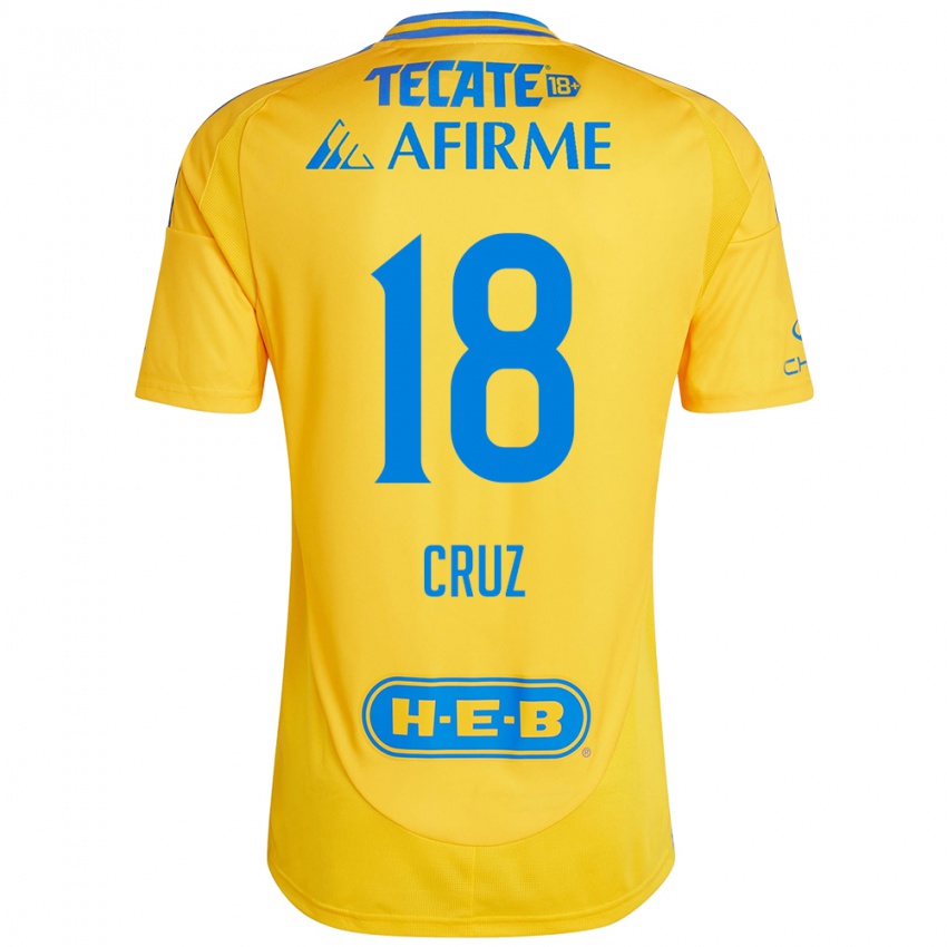 Criança Camisola Belen Cruz #18 Ouro Amarelo Principal 2024/25 Camisa Brasil