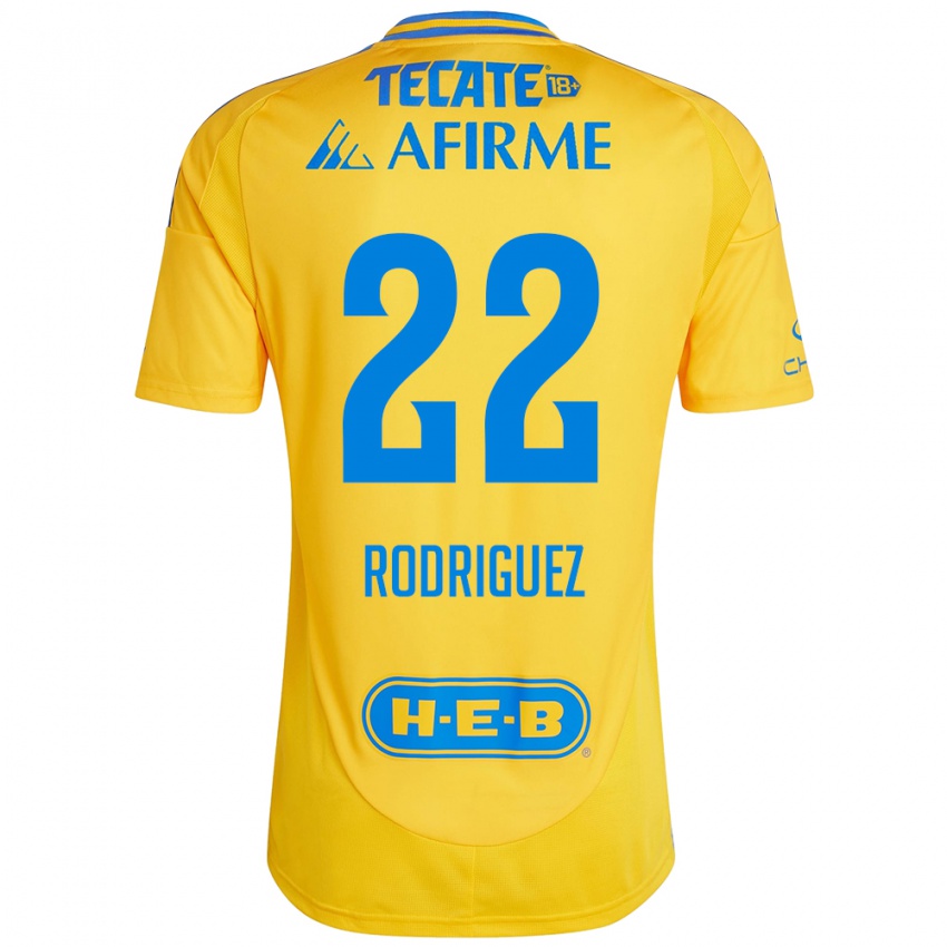 Criança Camisola Anika Rodriguez #22 Ouro Amarelo Principal 2024/25 Camisa Brasil