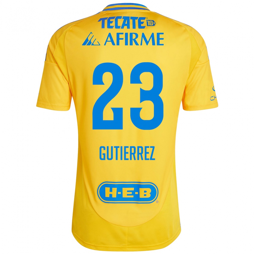 Criança Camisola Jana Gutierrez #23 Ouro Amarelo Principal 2024/25 Camisa Brasil