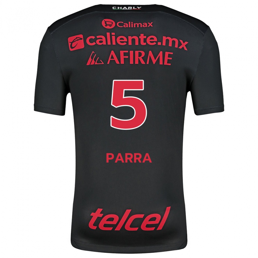 Criança Camisola Rodrigo Parra #5 Preto Vermelho Principal 2024/25 Camisa Brasil