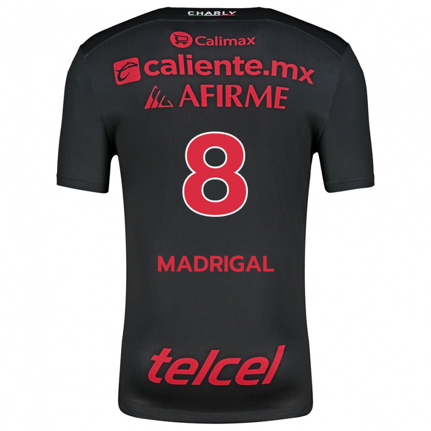 Criança Camisola Fernando Madrigal #8 Preto Vermelho Principal 2024/25 Camisa Brasil