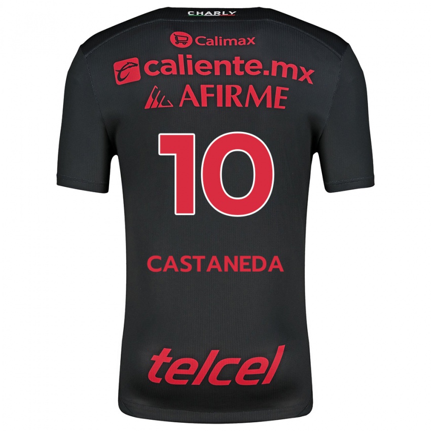 Criança Camisola Kevin Castañeda #10 Preto Vermelho Principal 2024/25 Camisa Brasil