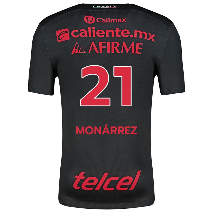 Criança Camisola Fernando Monárrez #21 Preto Vermelho Principal 2024/25 Camisa Brasil