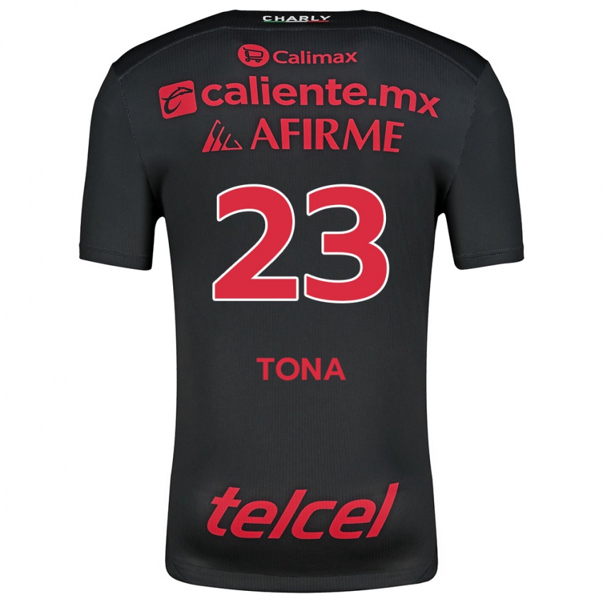 Criança Camisola Iván Tona #23 Preto Vermelho Principal 2024/25 Camisa Brasil