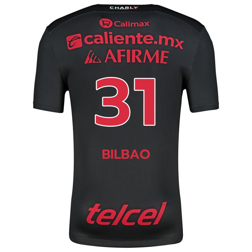 Criança Camisola Unai Bilbao #31 Preto Vermelho Principal 2024/25 Camisa Brasil