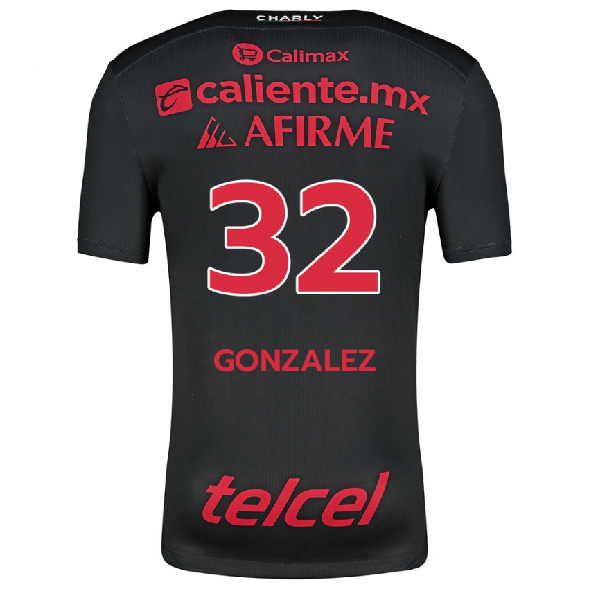 Criança Camisola Carlos Gonzalez #32 Preto Vermelho Principal 2024/25 Camisa Brasil