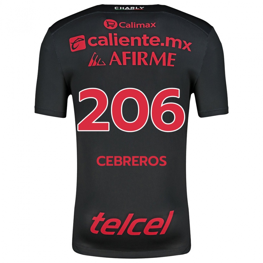 Criança Camisola Luis Cebreros #206 Preto Vermelho Principal 2024/25 Camisa Brasil