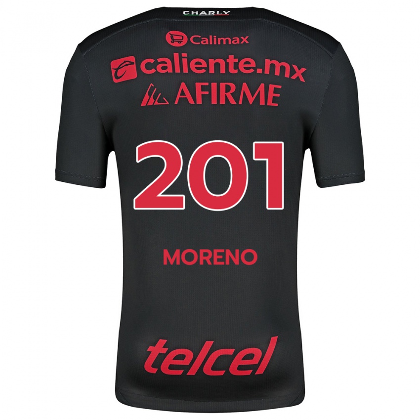 Criança Camisola Jesús Moreno #201 Preto Vermelho Principal 2024/25 Camisa Brasil