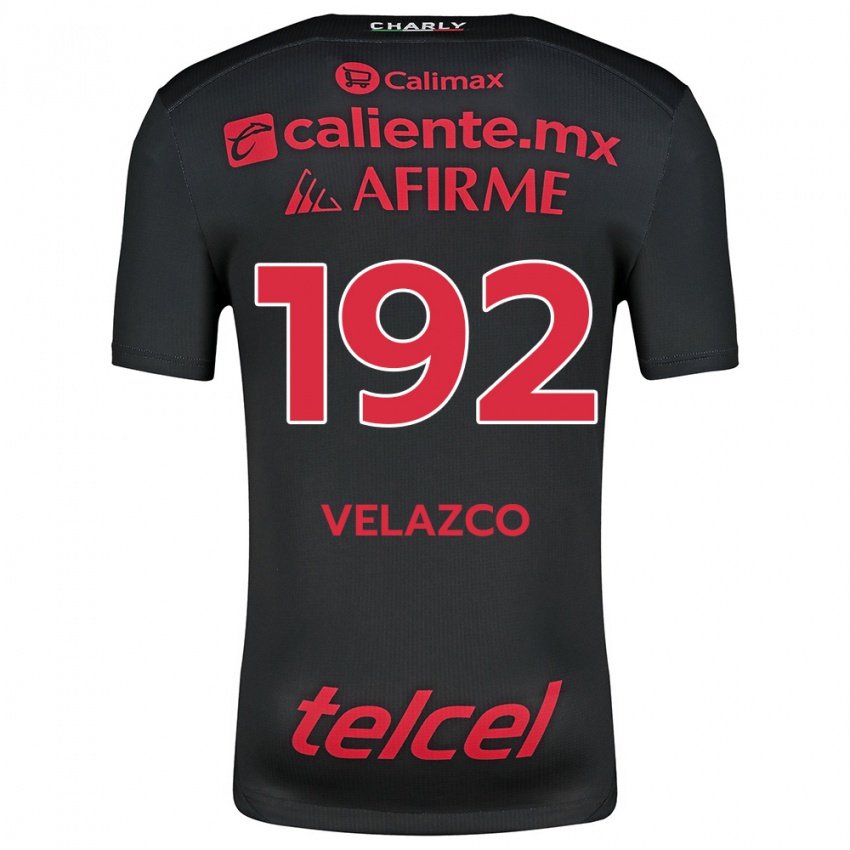 Criança Camisola Emiliano Velazco #192 Preto Vermelho Principal 2024/25 Camisa Brasil