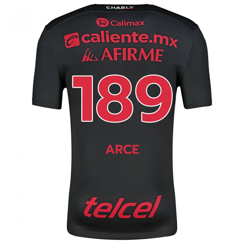 Criança Camisola Diego Arce #189 Preto Vermelho Principal 2024/25 Camisa Brasil