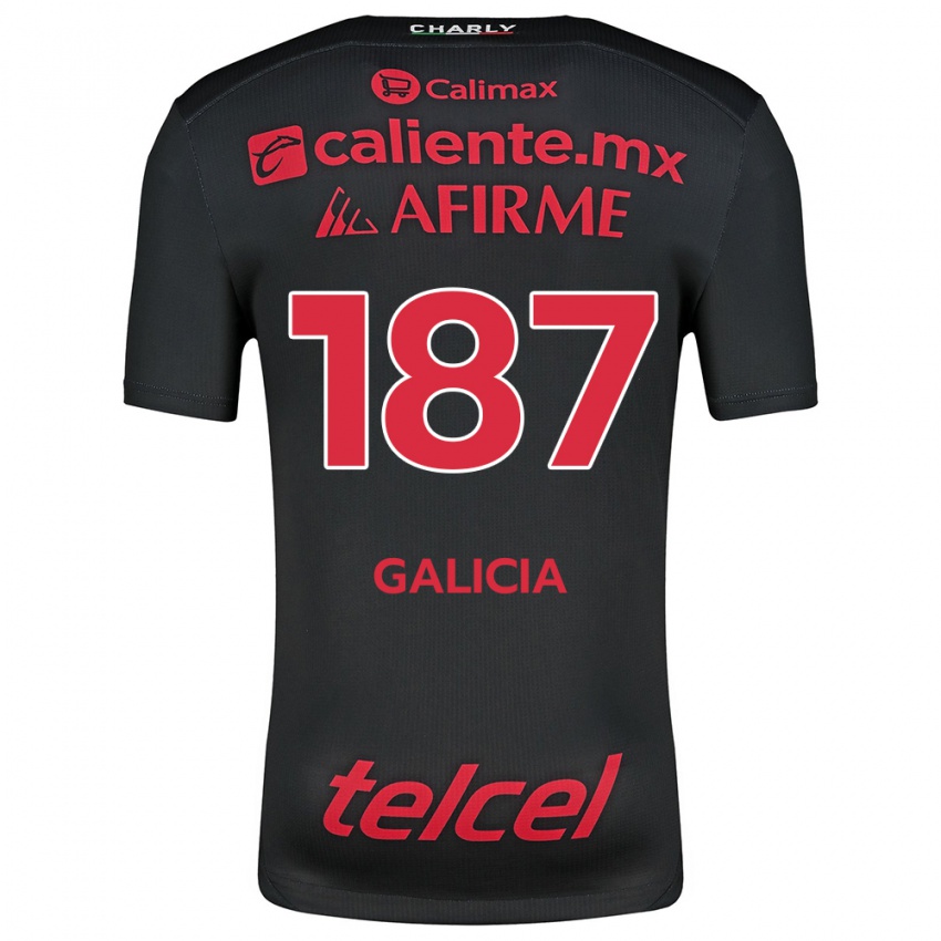 Criança Camisola Carlos Galicia #187 Preto Vermelho Principal 2024/25 Camisa Brasil