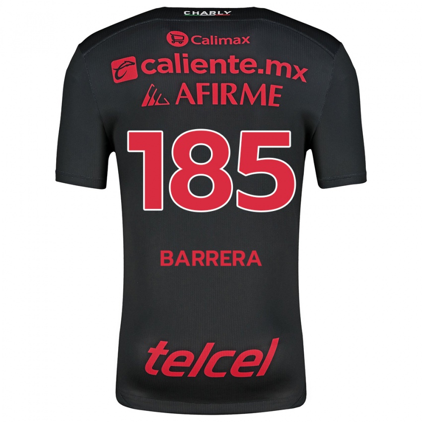 Criança Camisola Geonathan Barrera #185 Preto Vermelho Principal 2024/25 Camisa Brasil