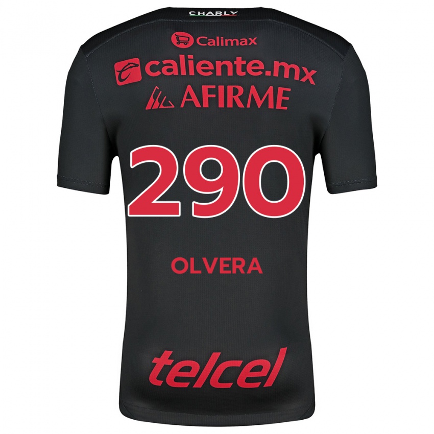 Criança Camisola Ian Olvera #290 Preto Vermelho Principal 2024/25 Camisa Brasil