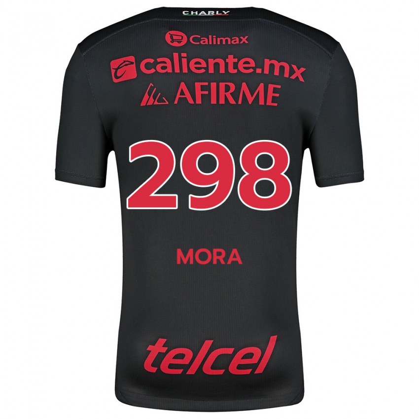 Criança Camisola Gilberto Mora #298 Preto Vermelho Principal 2024/25 Camisa Brasil