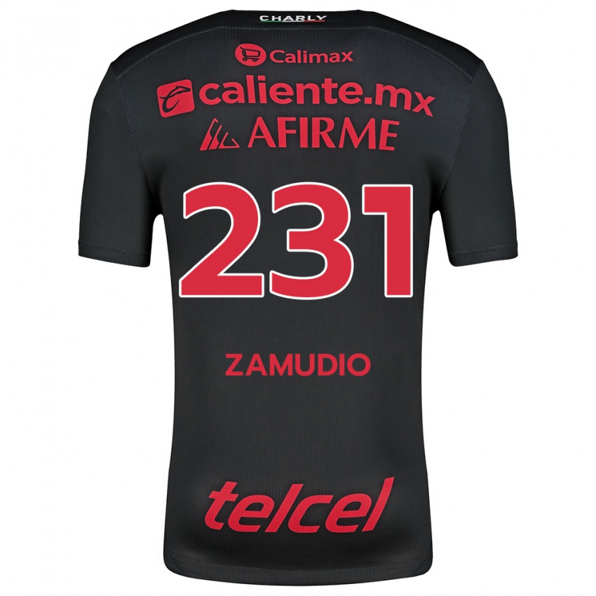 Criança Camisola Irwin Zamudio #231 Preto Vermelho Principal 2024/25 Camisa Brasil