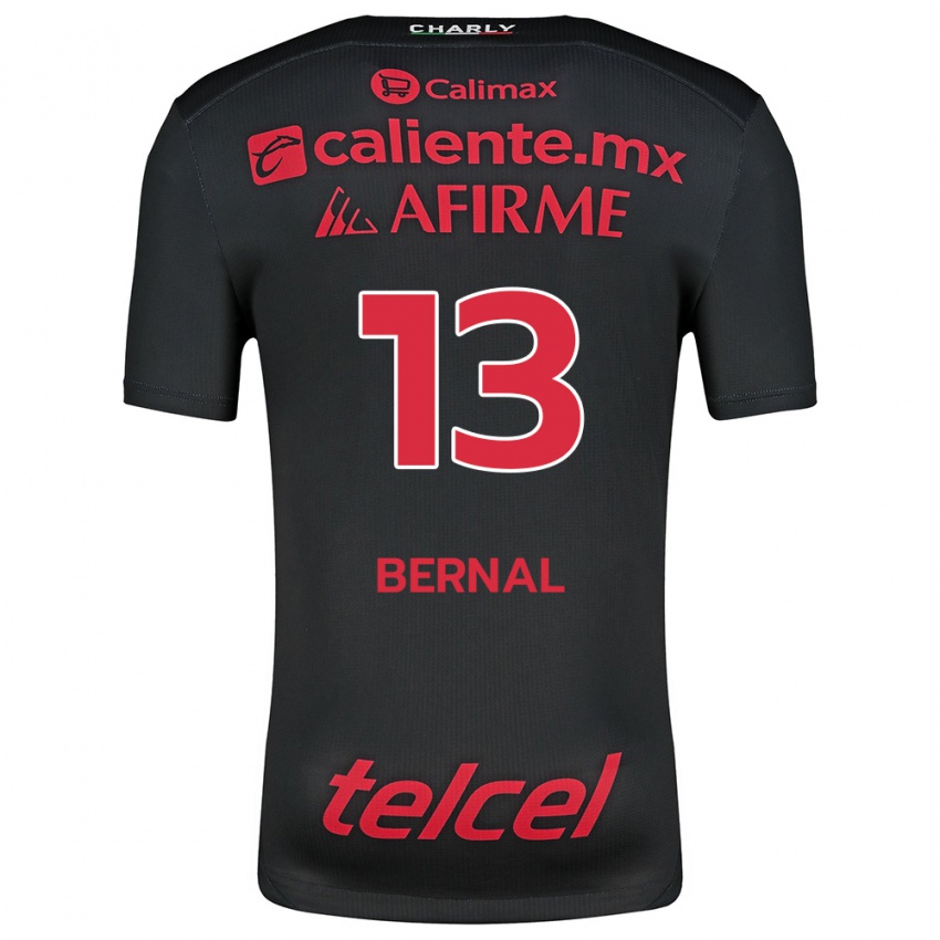 Criança Camisola Mayra Pelayo-Bernal #13 Preto Vermelho Principal 2024/25 Camisa Brasil