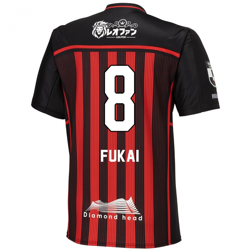 Criança Camisola Kazuki Fukai #8 Vermelho Preto Principal 2024/25 Camisa Brasil