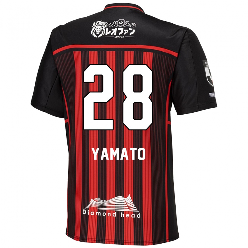 Criança Camisola Yamato Okada #28 Vermelho Preto Principal 2024/25 Camisa Brasil