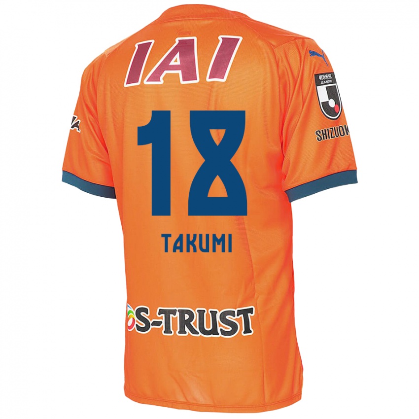 Criança Camisola Takumi Kato #18 Laranja Azul Principal 2024/25 Camisa Brasil