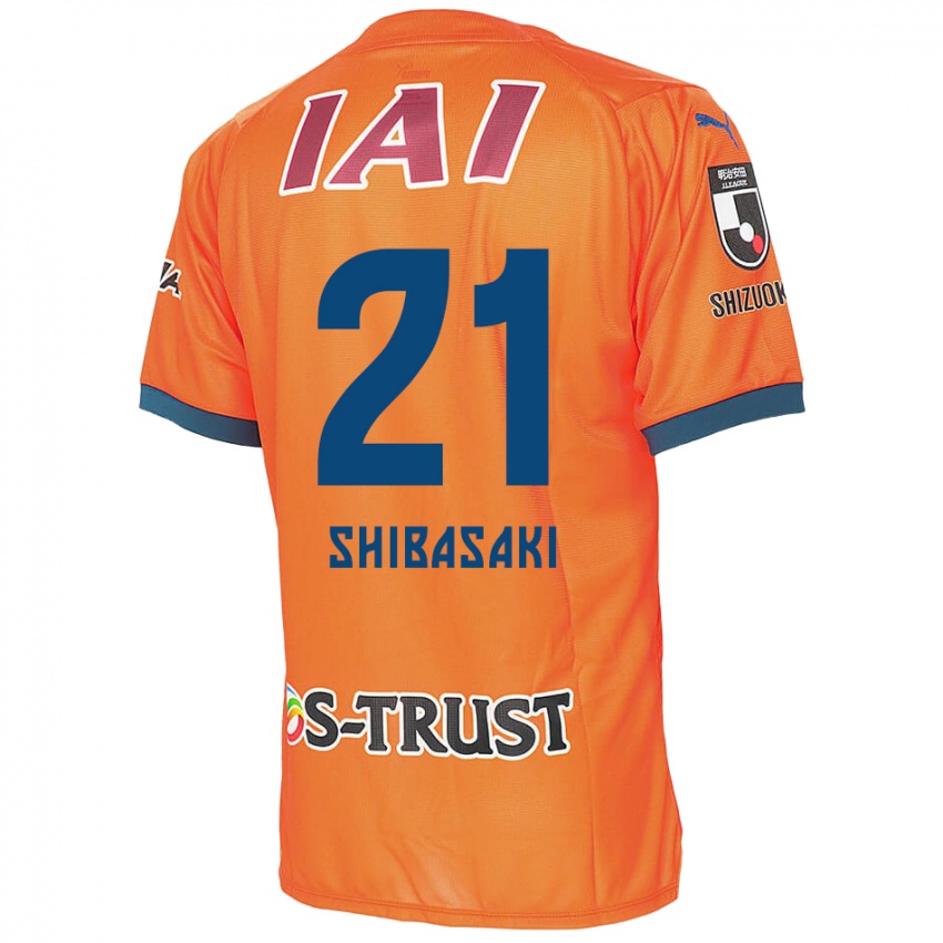 Criança Camisola Kaito Shibasaki #21 Laranja Azul Principal 2024/25 Camisa Brasil