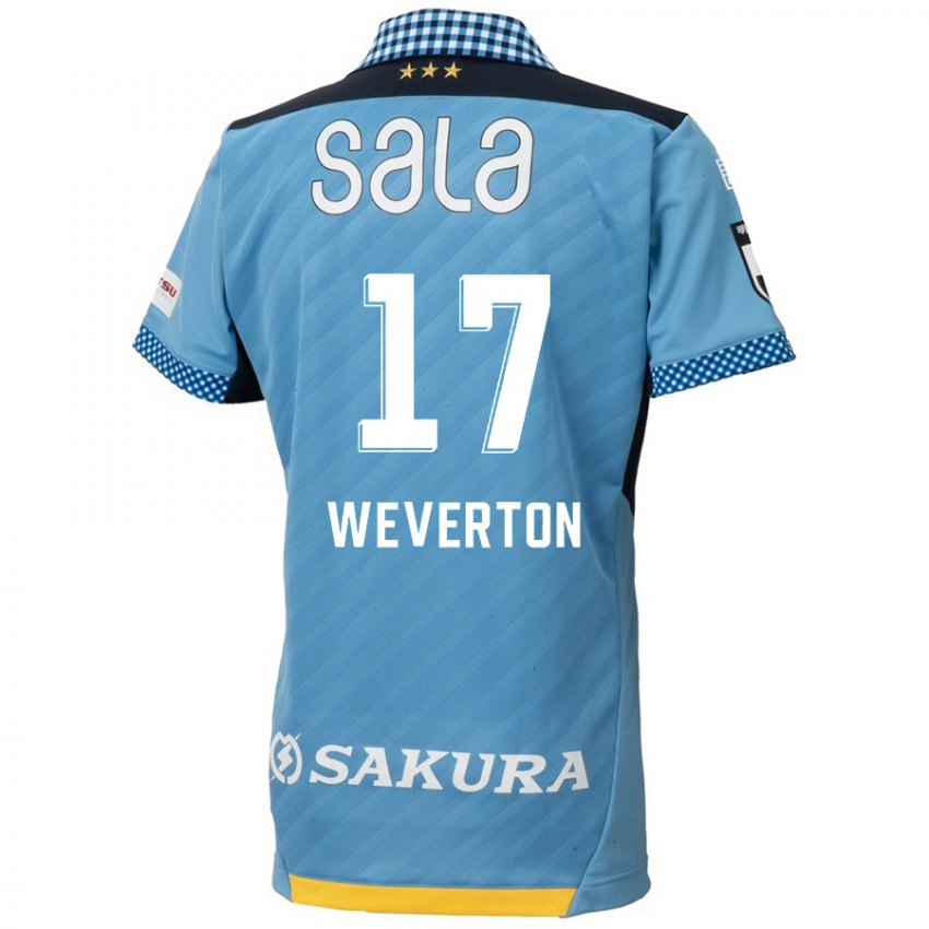 Criança Camisola Weverton #17 Azul Preto Principal 2024/25 Camisa Brasil