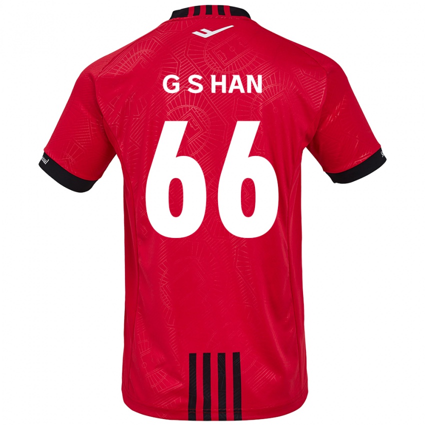 Criança Camisola Seung-Gyu Han #66 Vermelho Preto Principal 2024/25 Camisa Brasil