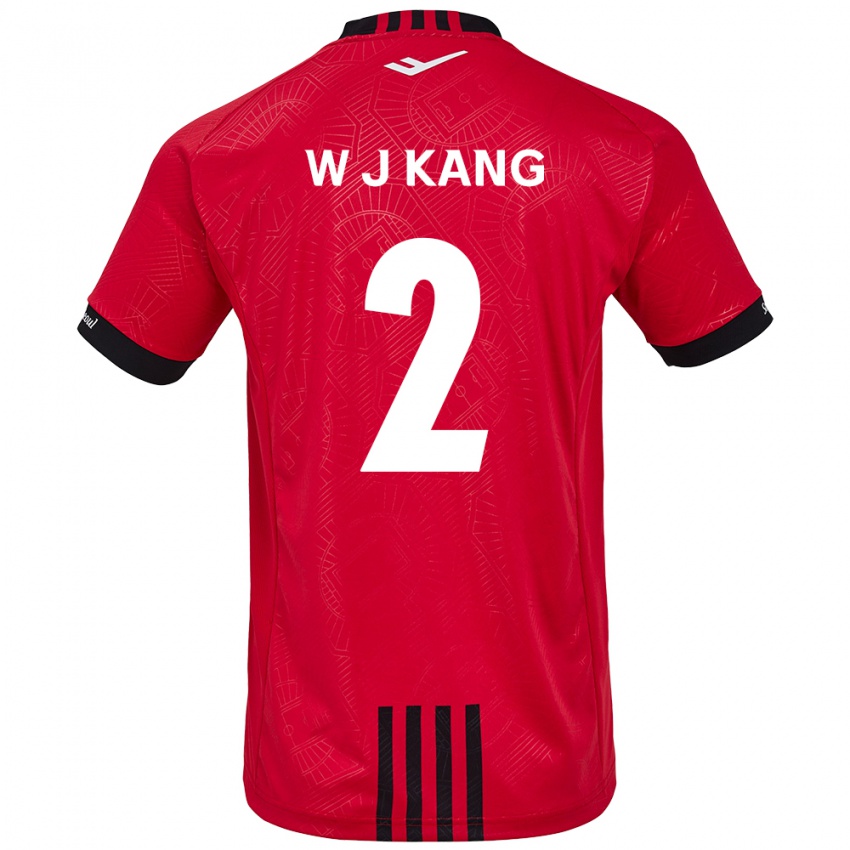 Criança Camisola Jae-Won Kang #2 Vermelho Preto Principal 2024/25 Camisa Brasil