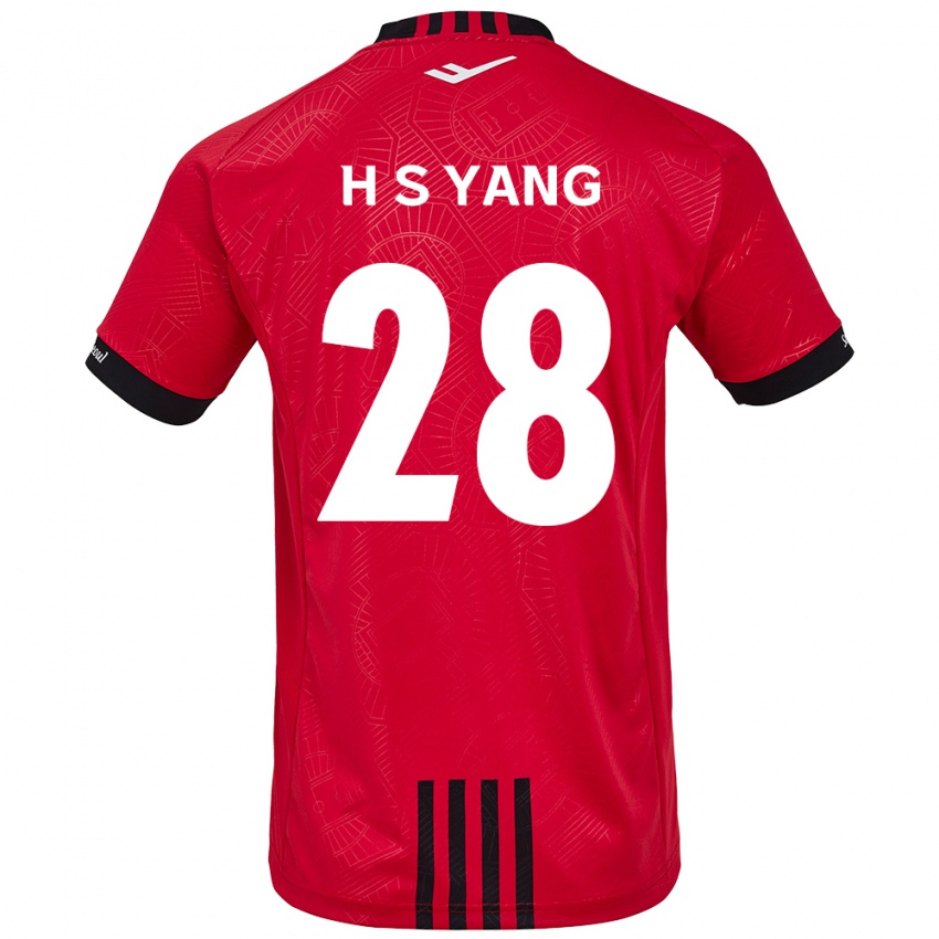 Criança Camisola Seung-Hyeon Yang #28 Vermelho Preto Principal 2024/25 Camisa Brasil