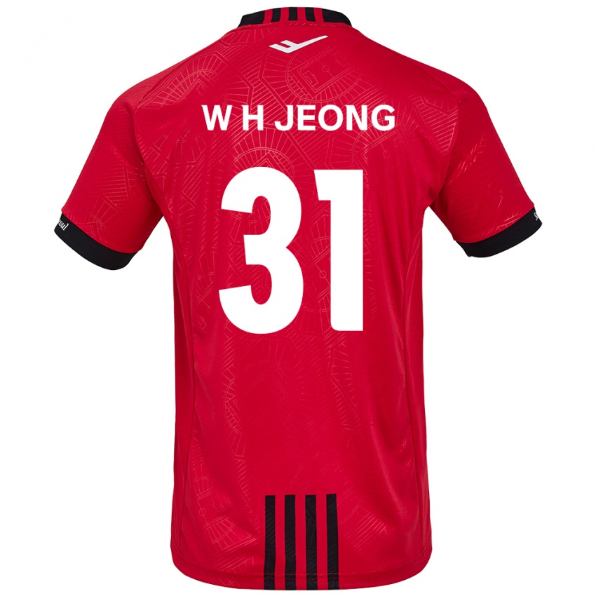 Criança Camisola Hyun-Woong Jeong #31 Vermelho Preto Principal 2024/25 Camisa Brasil