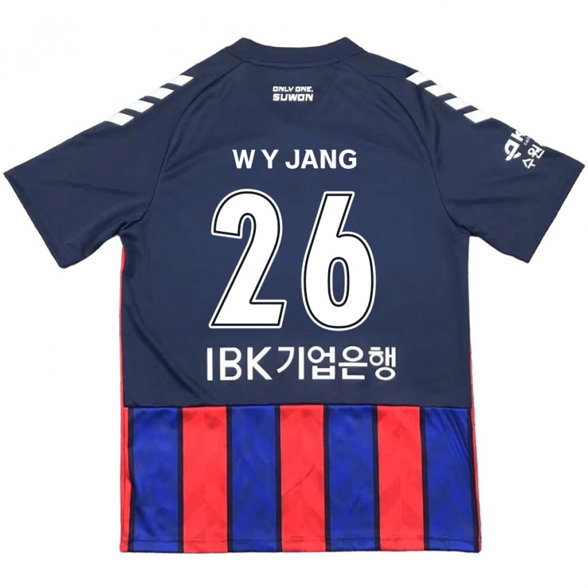 Criança Camisola Young-Woo Jang #26 Azul Vermelho Principal 2024/25 Camisa Brasil