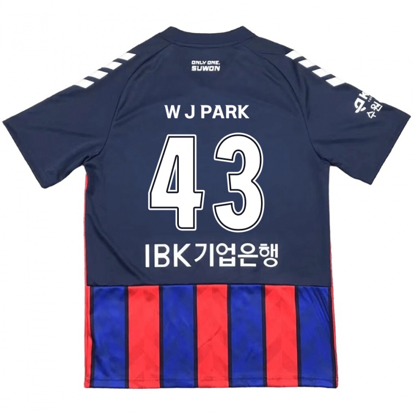 Criança Camisola Jin-Woo Park #43 Azul Vermelho Principal 2024/25 Camisa Brasil