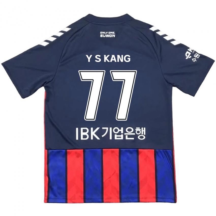 Criança Camisola Sang-Yun Kang #77 Azul Vermelho Principal 2024/25 Camisa Brasil