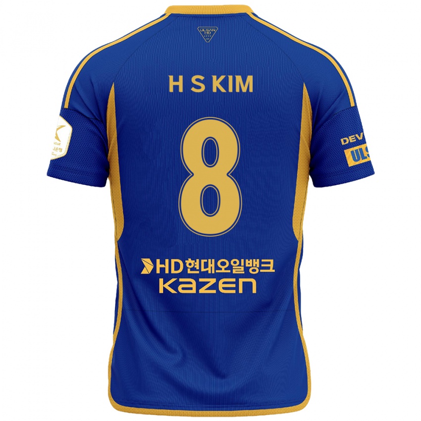 Criança Camisola Seung-Hyun Kim #8 Azul Amarelo Principal 2024/25 Camisa Brasil