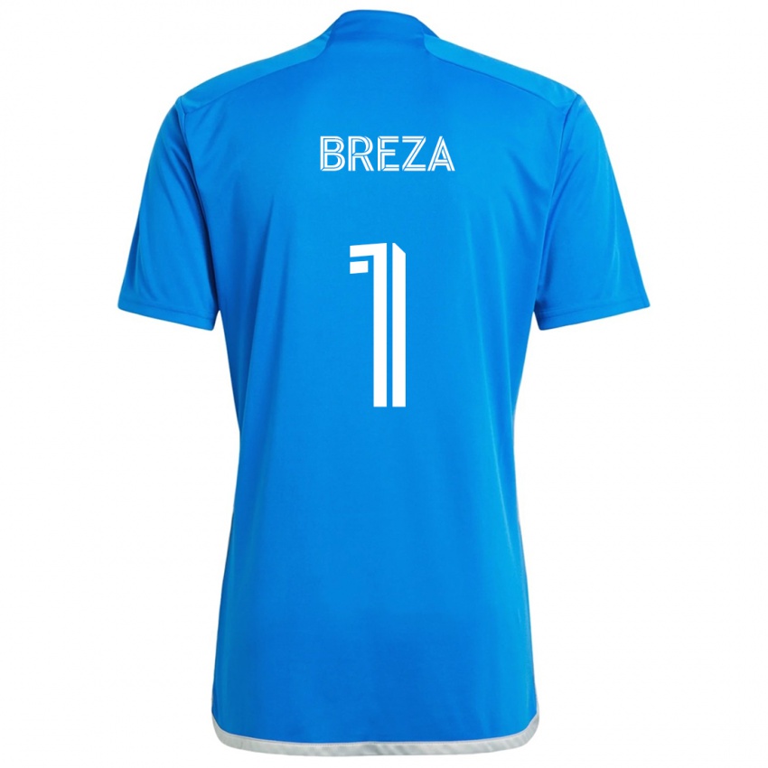 Criança Camisola Sebastian Breza #1 Branco Azulado Principal 2024/25 Camisa Brasil