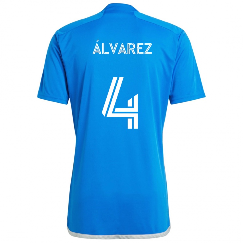 Criança Camisola Fernando Álvarez #4 Branco Azulado Principal 2024/25 Camisa Brasil