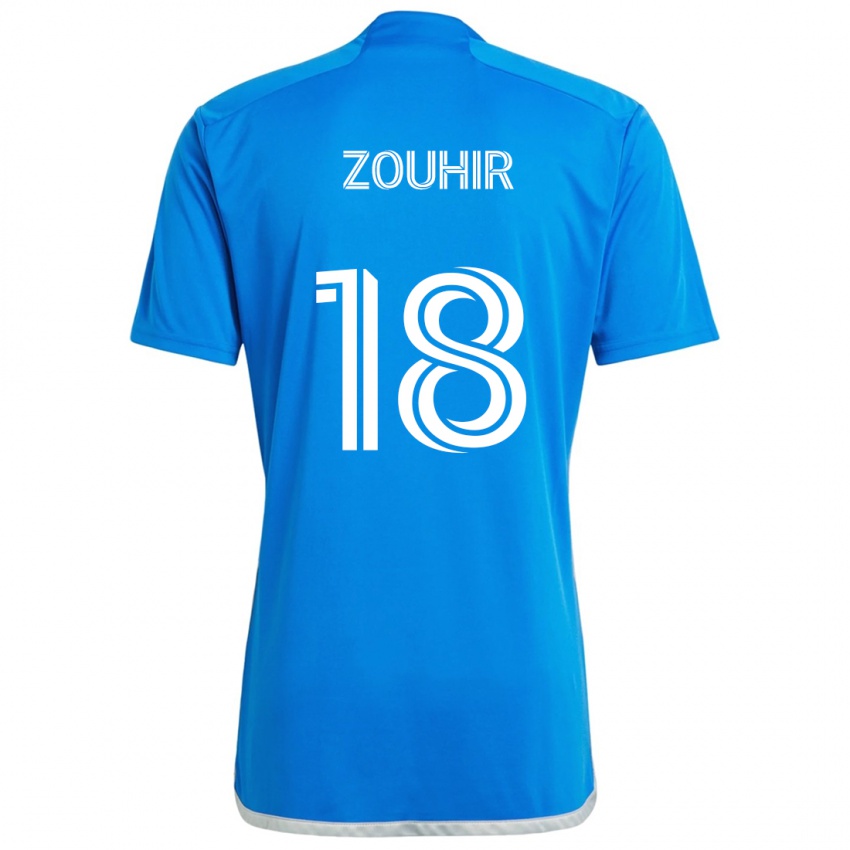 Criança Camisola Rida Zouhir #18 Branco Azulado Principal 2024/25 Camisa Brasil