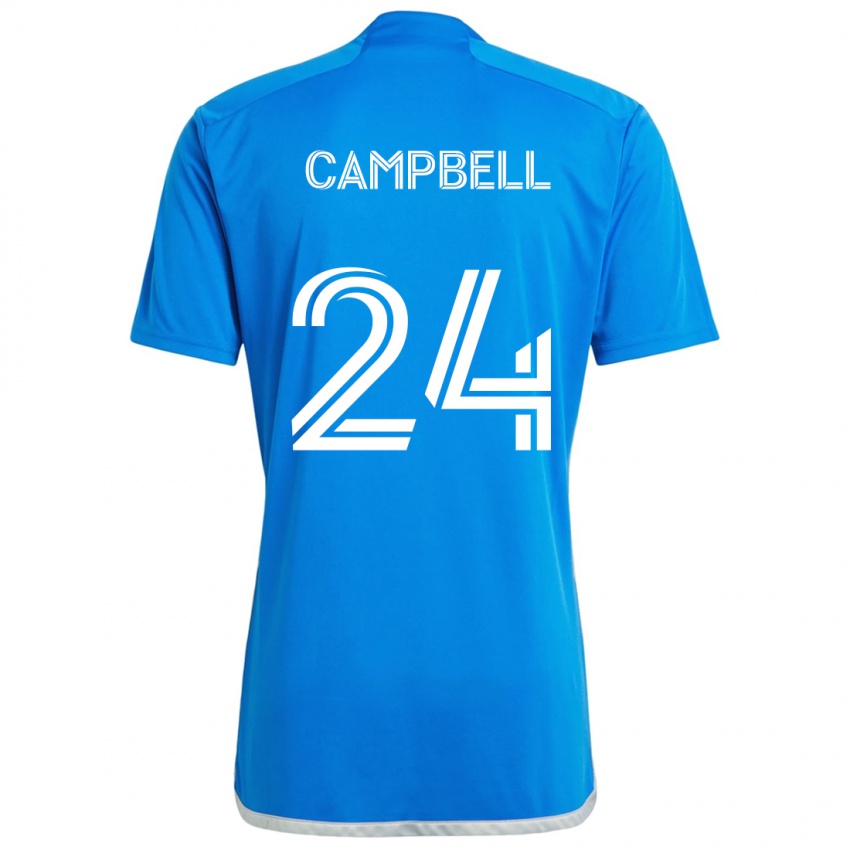 Criança Camisola George Campbell #24 Branco Azulado Principal 2024/25 Camisa Brasil