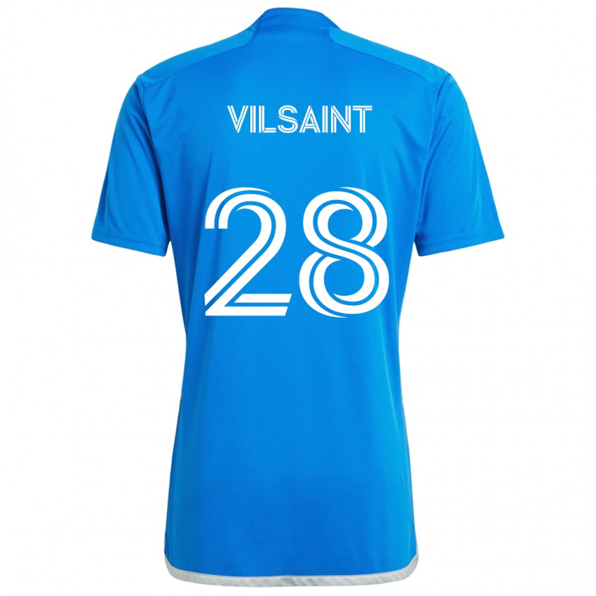 Criança Camisola Jules-Anthony Vilsaint #28 Branco Azulado Principal 2024/25 Camisa Brasil