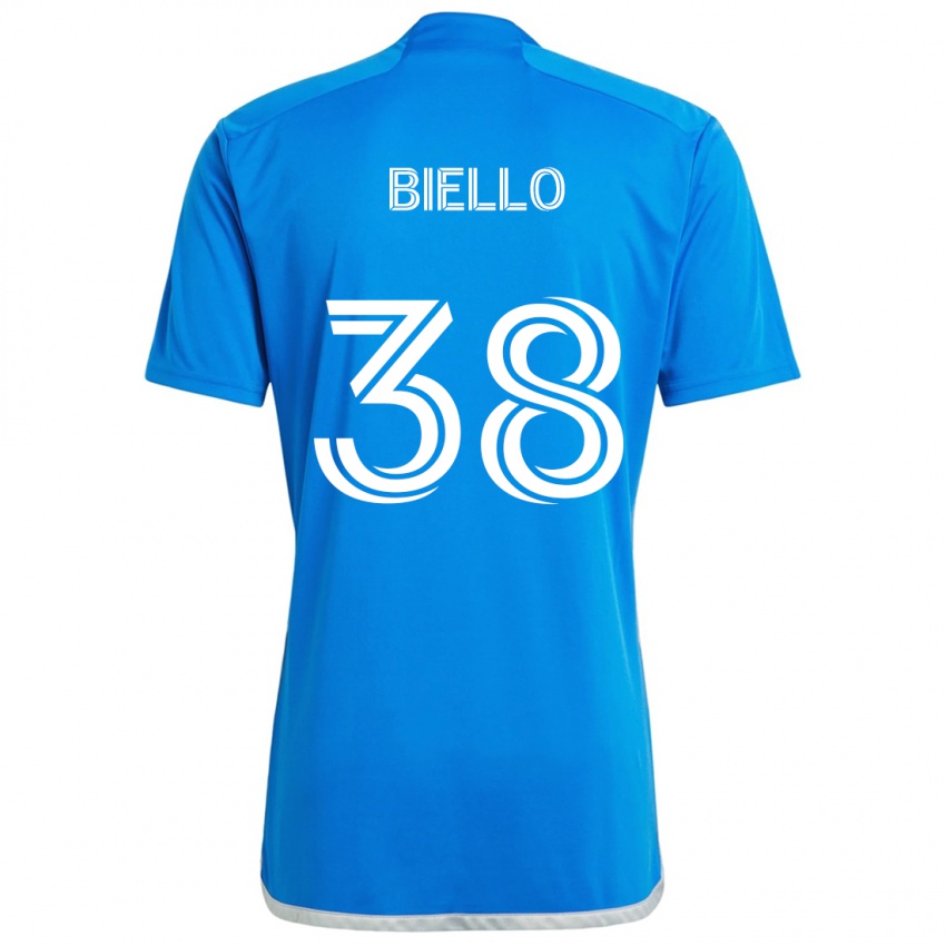 Criança Camisola Alessandro Biello #38 Branco Azulado Principal 2024/25 Camisa Brasil