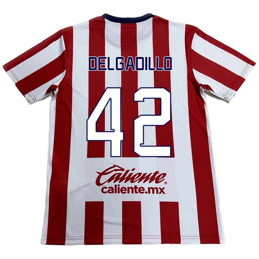 Criança Camisola Diego Delgadillo #42 Vermelho Branco Principal 2024/25 Camisa Brasil