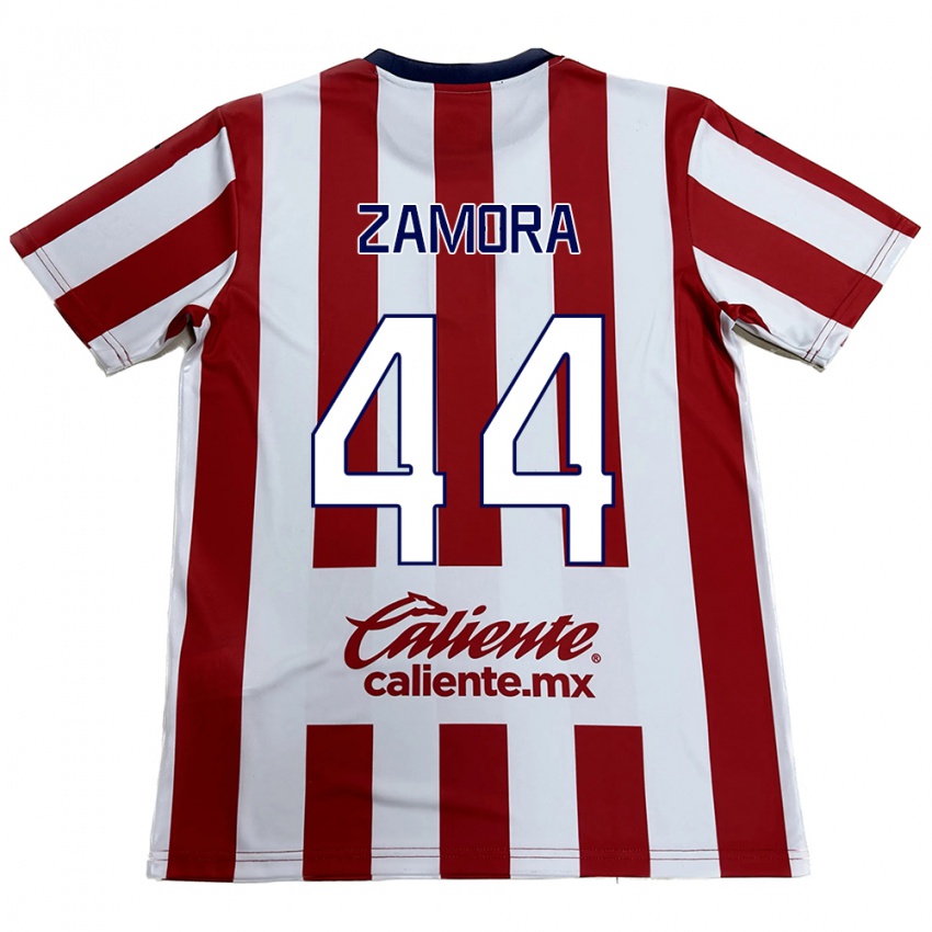 Criança Camisola Saúl Zamora #44 Vermelho Branco Principal 2024/25 Camisa Brasil