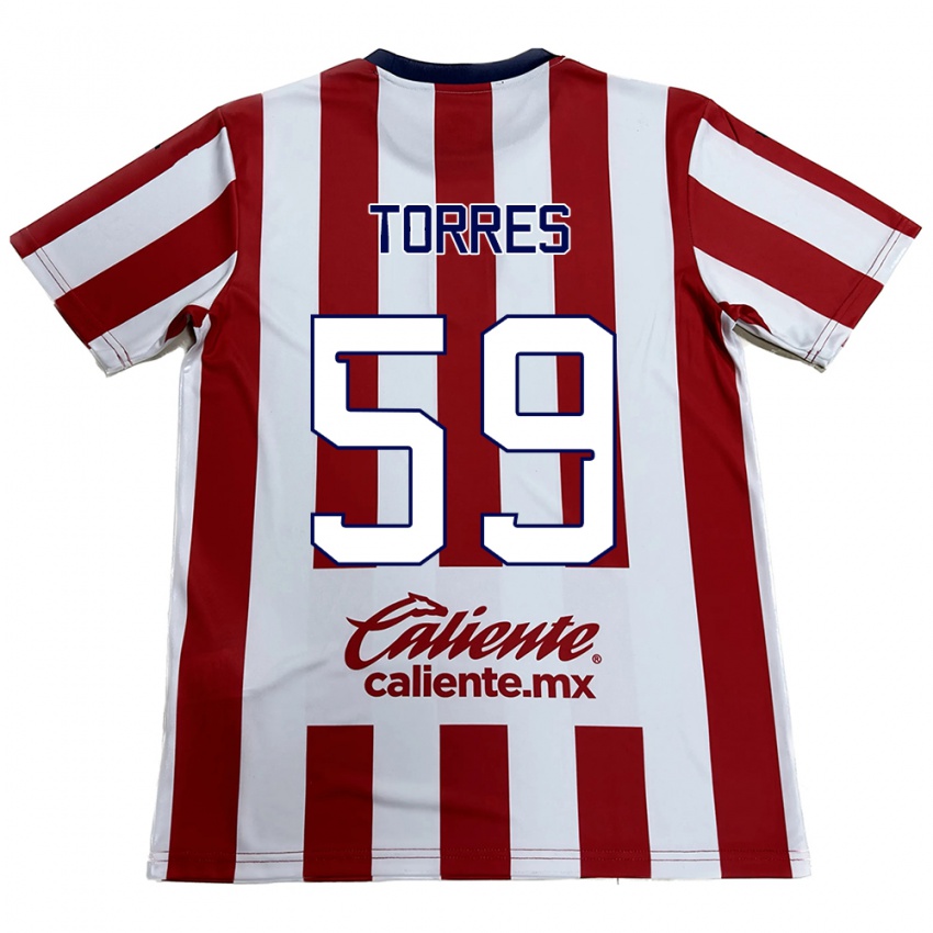 Criança Camisola Christian Torres #59 Vermelho Branco Principal 2024/25 Camisa Brasil