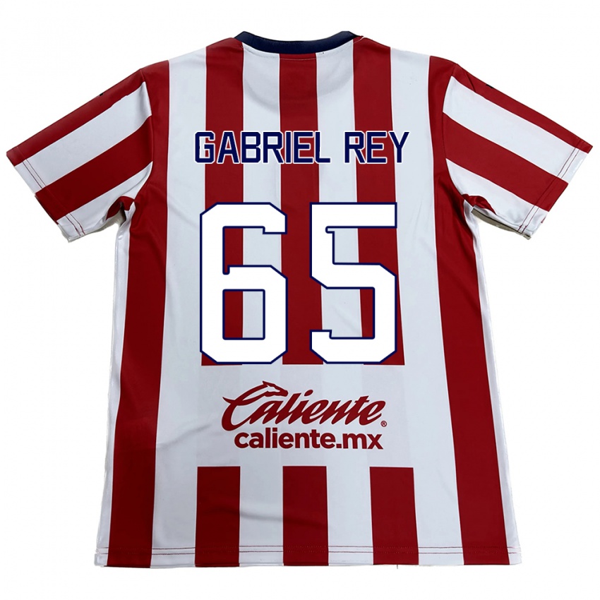 Criança Camisola Luis Gabriel Rey #65 Vermelho Branco Principal 2024/25 Camisa Brasil