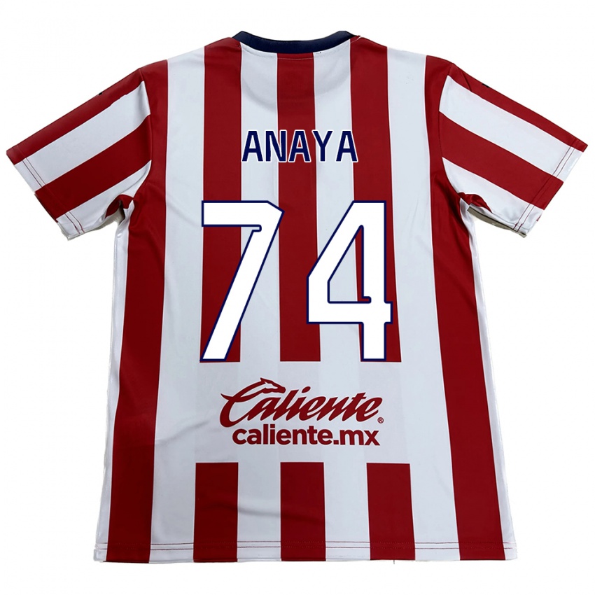 Criança Camisola Mario Anaya #74 Vermelho Branco Principal 2024/25 Camisa Brasil